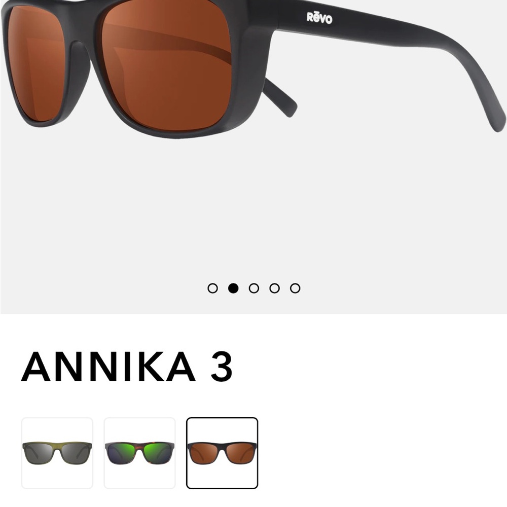Rēvo Black Annika 3 Polarized Sunglasses with Case and Pouch NEW